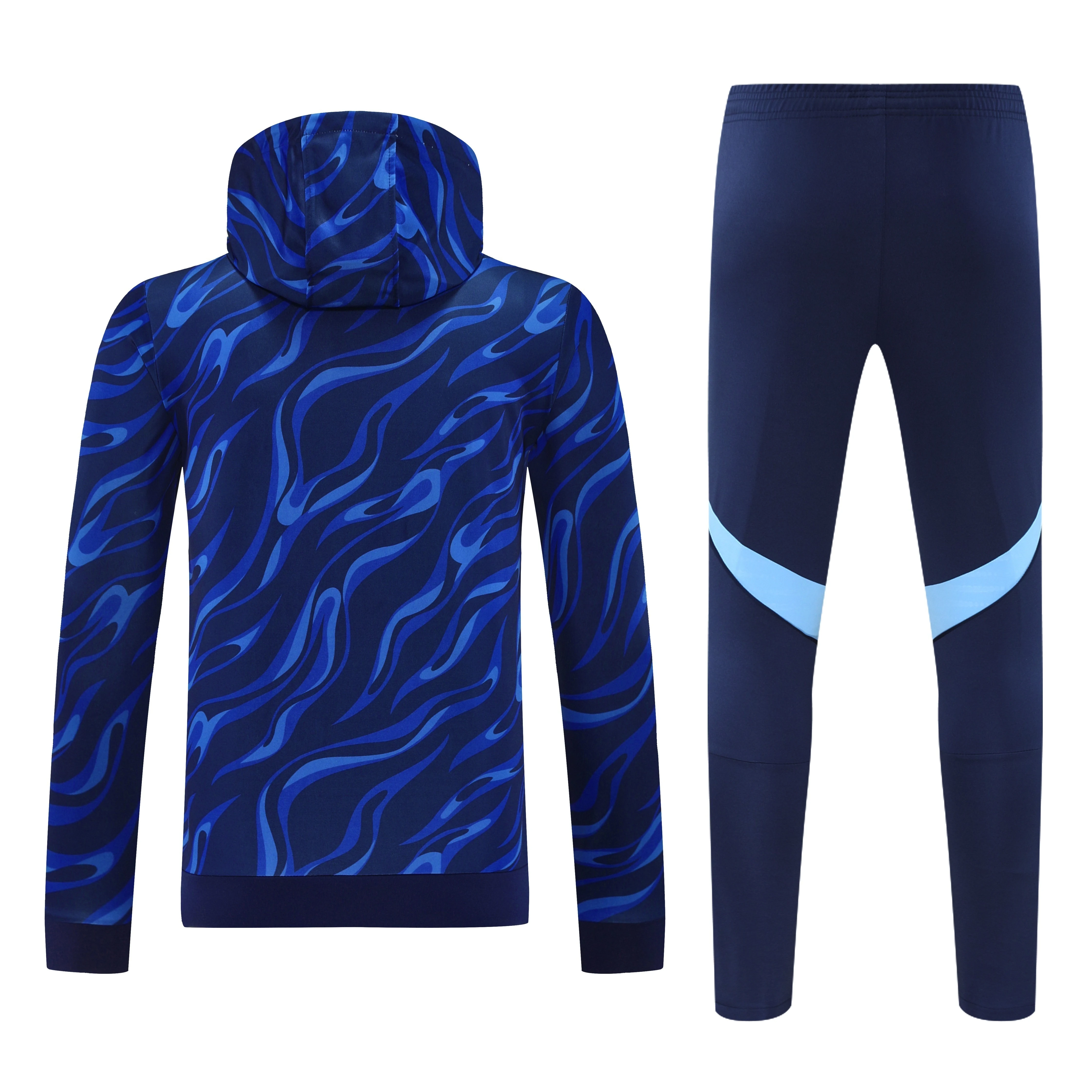 2025-26 Real Madrid Blue Hooded Training Jersey view 4