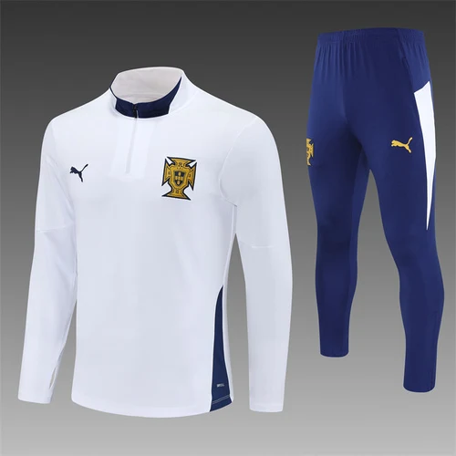 2025-26 Portugal White Half-Pull Training Jersey