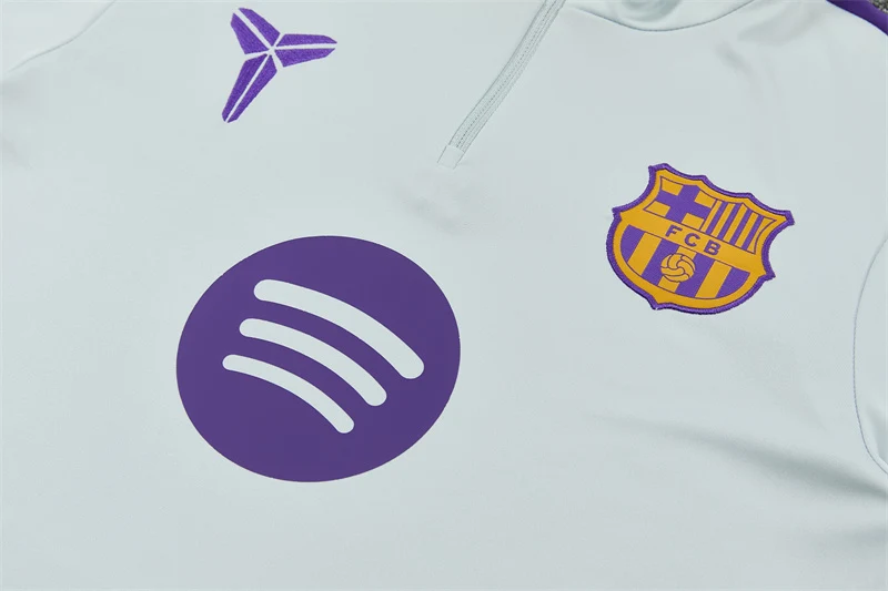 2026-27 Barcelona Red and Light Grey Half-Zip Training Jersey view 9