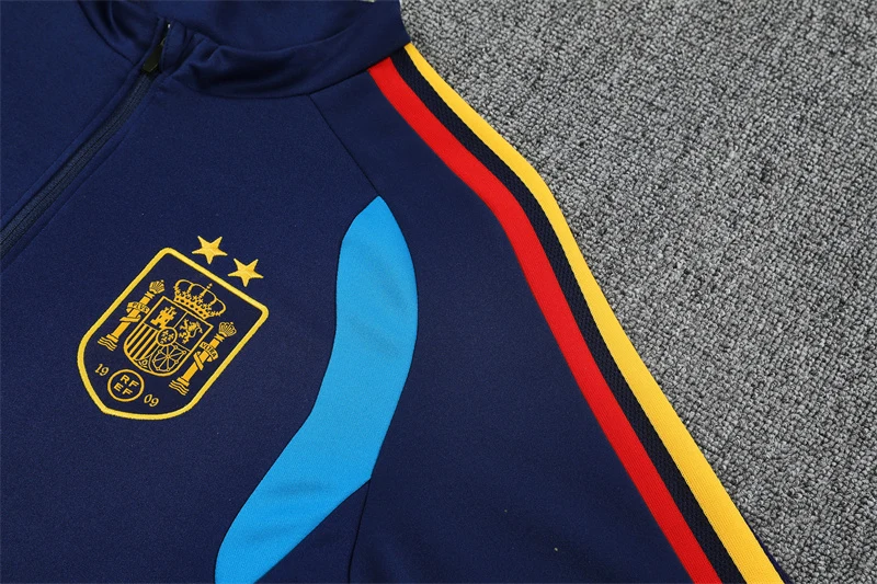 2026-27 Spain Royal Blue Half-Zip Training Jersey (Two Stars) view 12