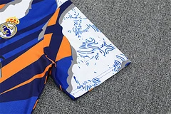 2025-26 Real Madrid yellow blue short sleeve training jersey view 8