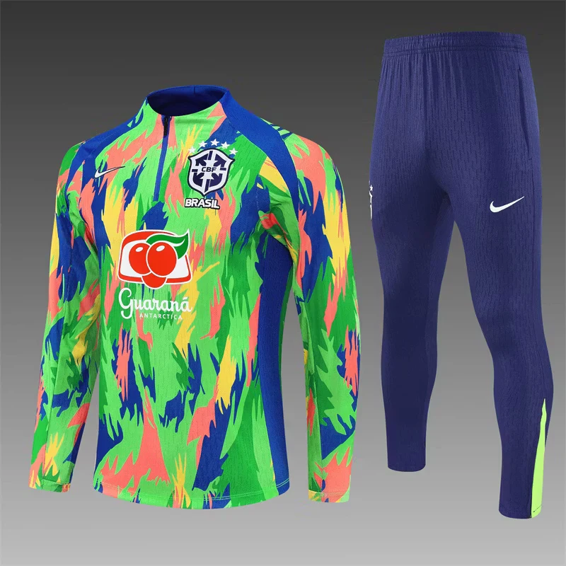 2025-26 Brazil Teal Half-Zip Training Jersey