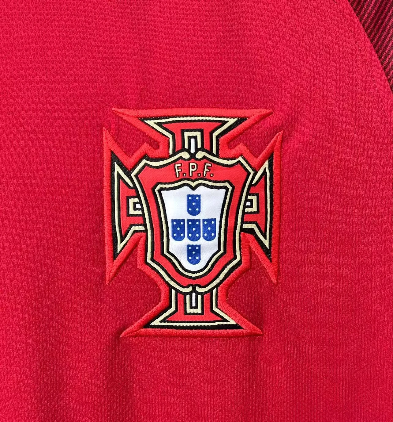 2016 Portugal Home Long Sleeve Retro Jersey view 8