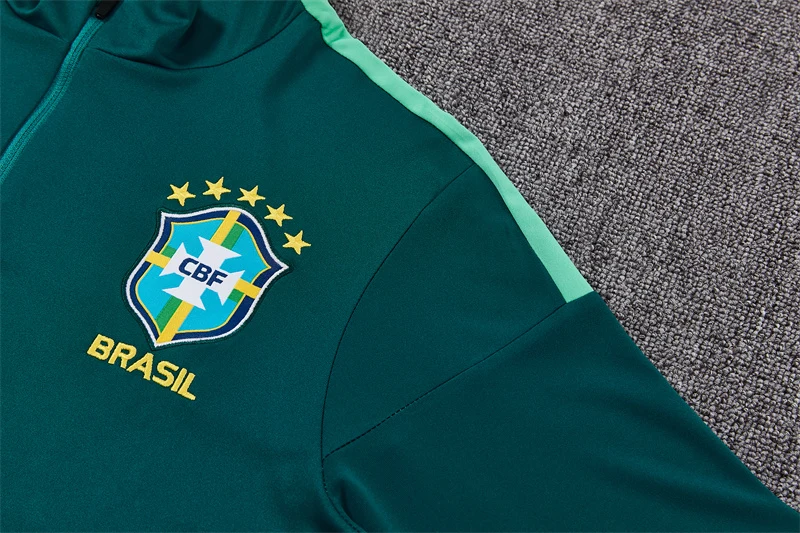 2026-27 Brazil Dark Green Half-Zip Training Jersey view 5