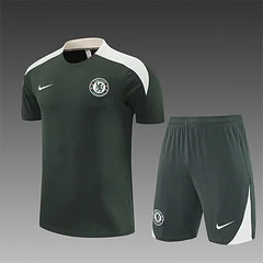 2025-26 Chelsea Short Sleeve Army Green Training Shirt view 4