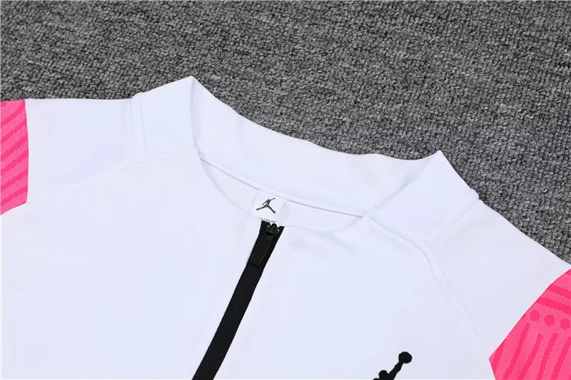 2021 Paris Jordan Pink and White Half-Dress Training Jersey view 14