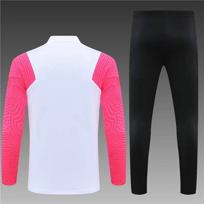 2021 Paris Jordan Pink and White Half-Dress Training Jersey view 2
