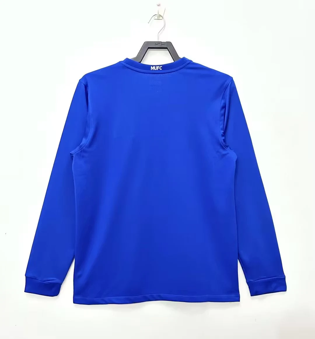 2008-09 Manchester United second away blue long-sleeved retro jersey view 2