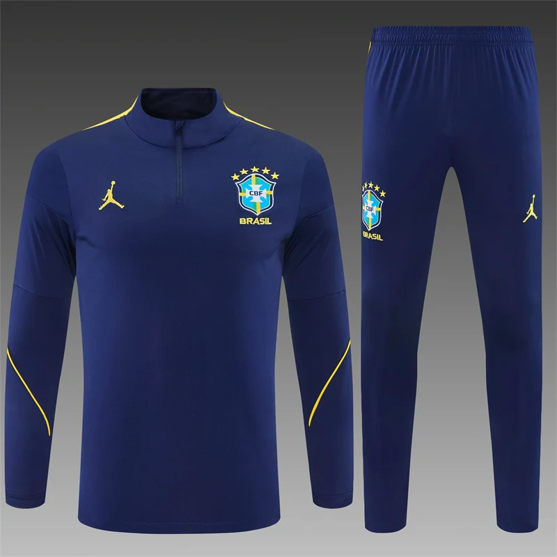 2026-27 Brazil Royal Blue Half-Zip Training Jersey view 3