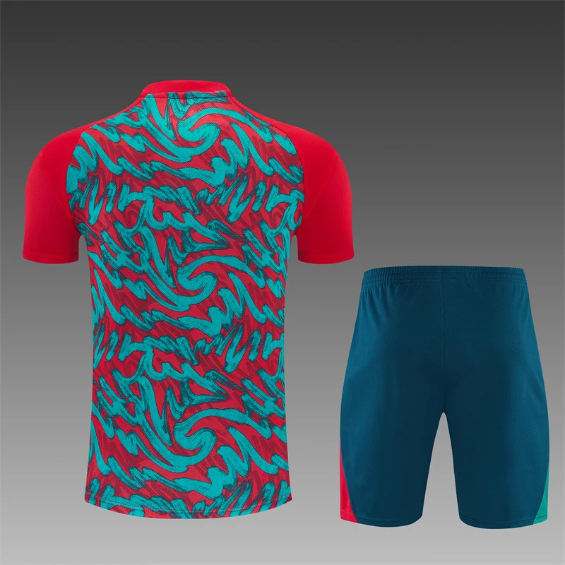 2026-27 Portugal Team Dark Red & Green Short-Sleeve Training Jersey view 2