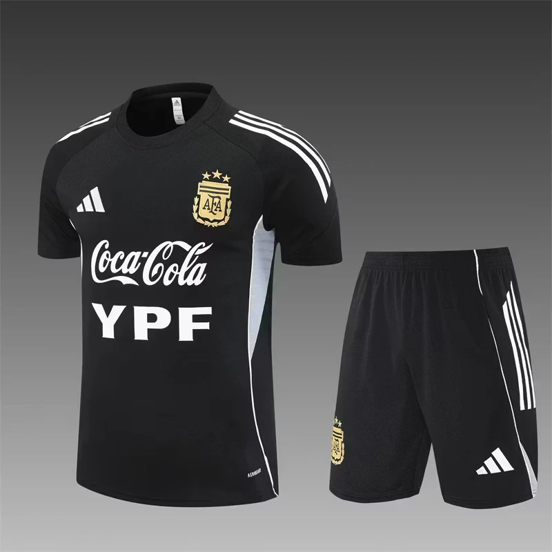 2025-26 Argentina Black Short-Sleeve Training Jersey