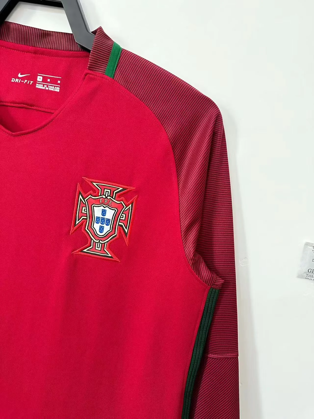 2016 Portugal Home Long Sleeve Retro Jersey view 13