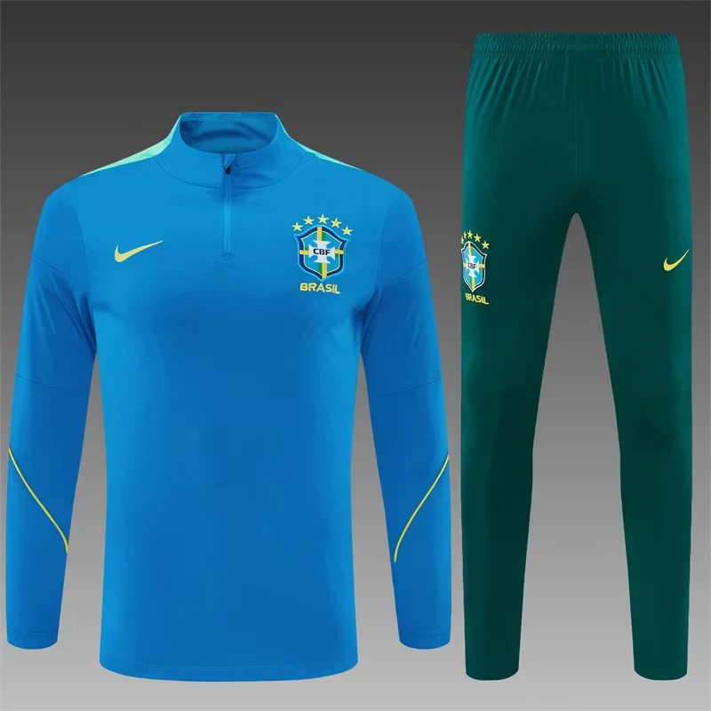 2026-27 Brazil Lake Blue Half-Zip Training Jersey view 3