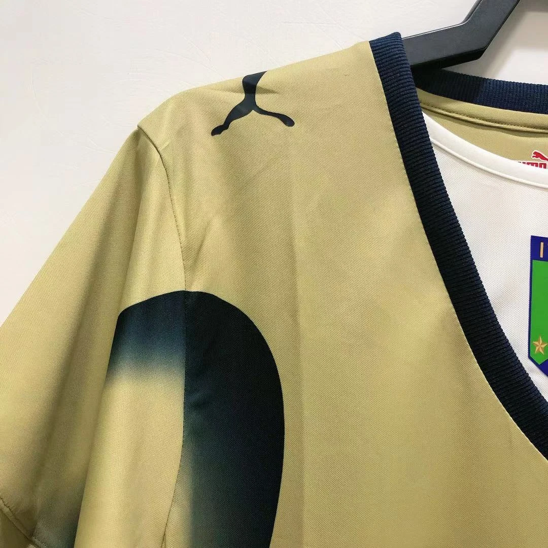 2006 Italy goalkeeper gold retro jersey view 5