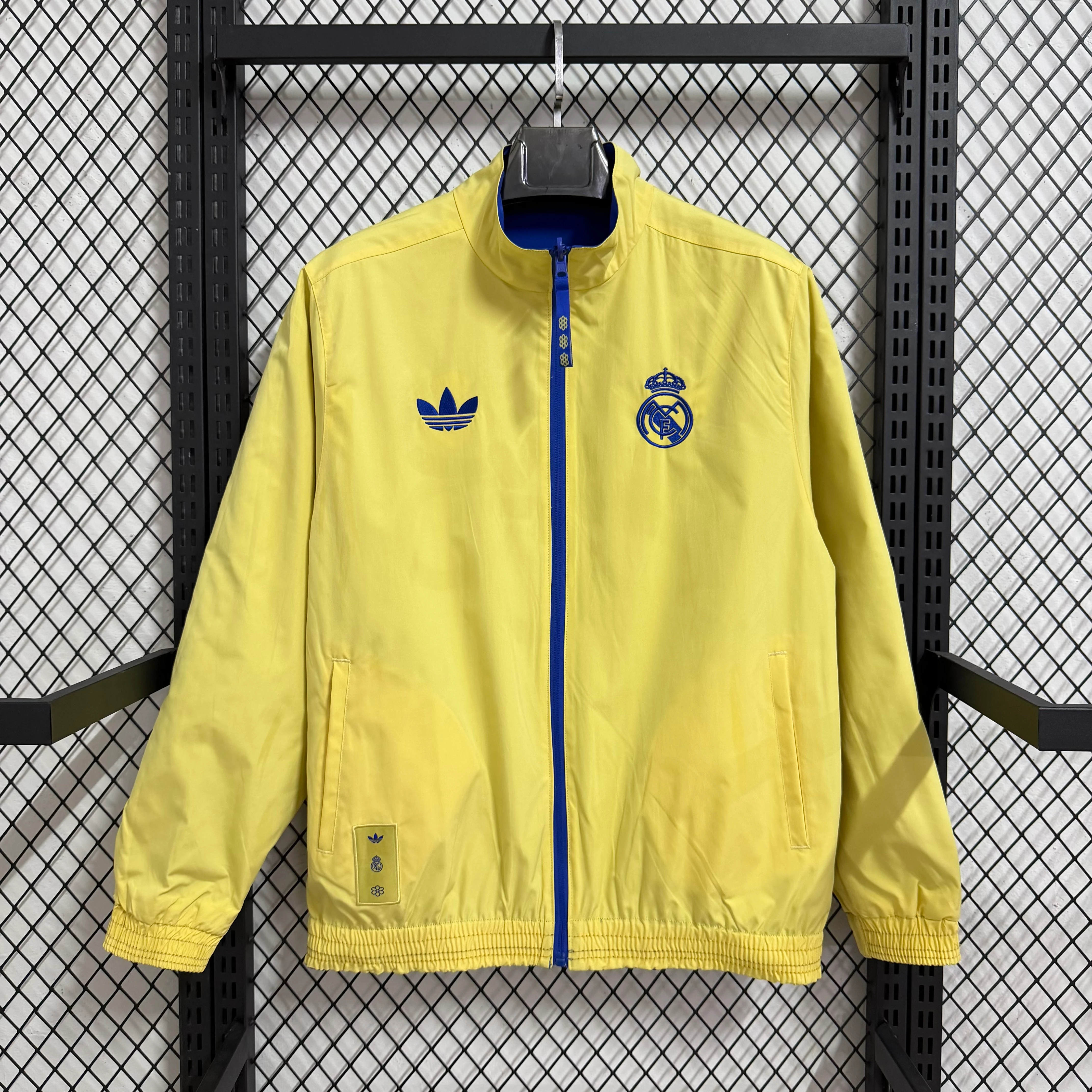 2025-26 Real Madrid Blue and Yellow Reversible Windbreaker Jacket view 8