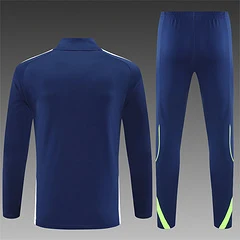 2025-26 Real Madrid Royal Blue Retro Half-Draw Training Jersey view 2