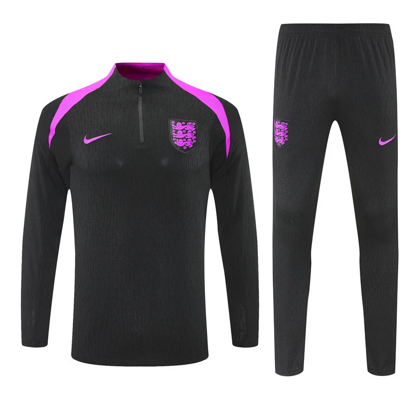 2025-26 England Black Half-Zip Training Jersey view 19