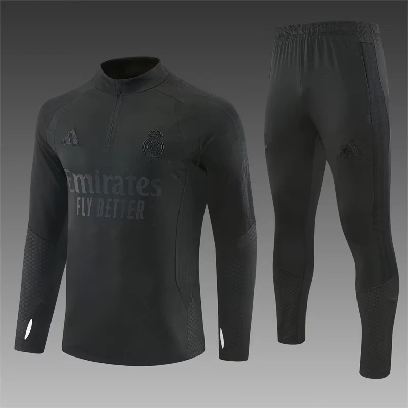 2026-27 Real Madrid Black Half-Zip Training Jersey