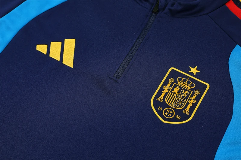 2026-27 Spain Royal Blue Half-Zip Training Jersey view 5