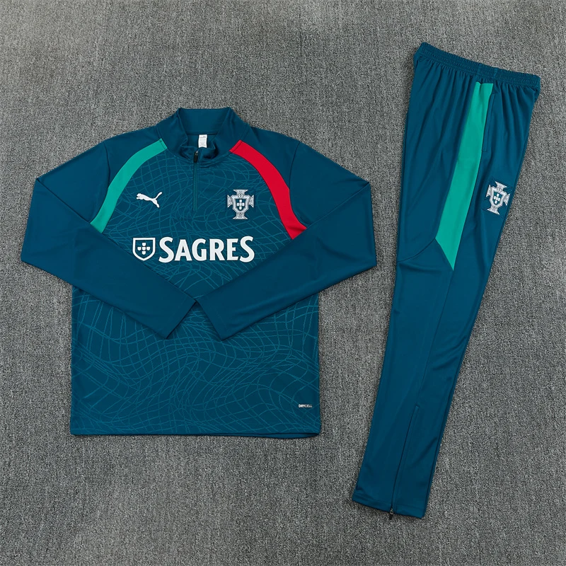 2026-27 Portugal Dark Green Half-Zip Training Top view 13