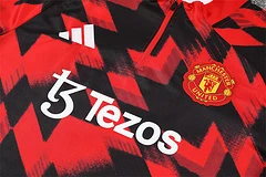 2025-26 Manchester United Red and Black Half-Pull Training Jersey view 9