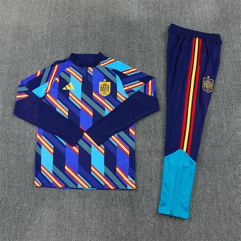 2026-27 Spain Royal Blue Half-Zip Training Jersey view 11