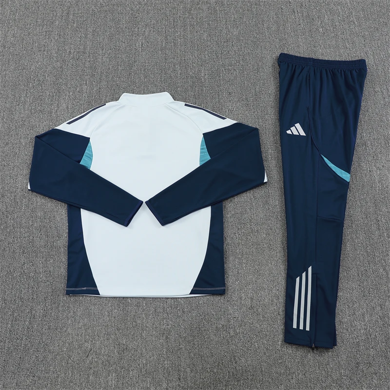 2025-26 Arsenal Light Grey Half-Zip Training Jersey view 4