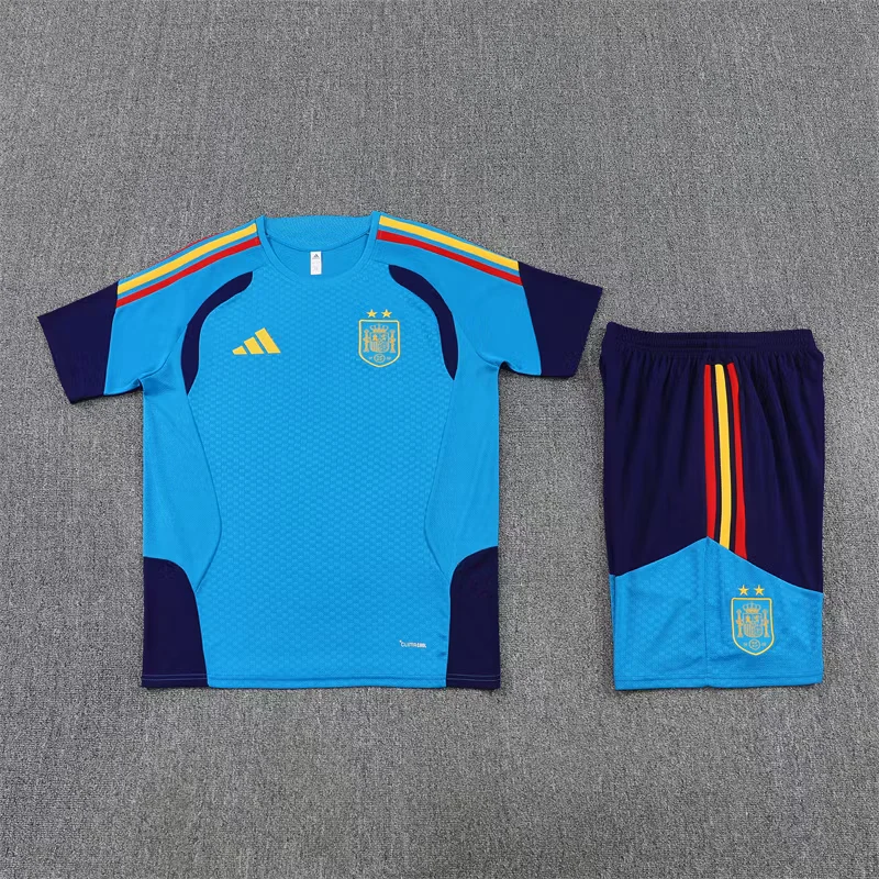 2026-27 Spain Team Lake Blue Short-Sleeve Training Jersey (Two Stars) view 14