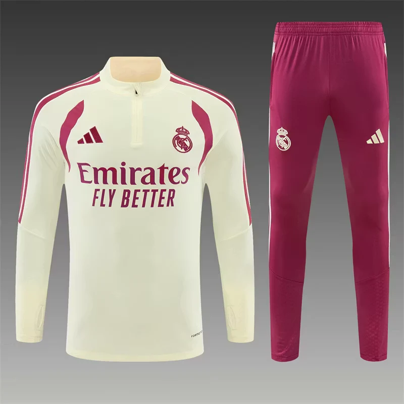 2026-27 Real Madrid Beige Half-Zip Training Jersey view 18