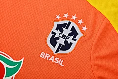 2025-26 Brazil Orange Short Sleeve Training Jersey view 8