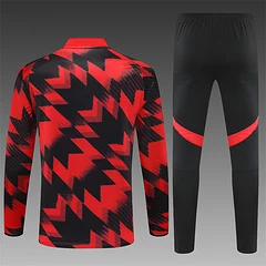 2025-26 Manchester United Red and Black Half-Pull Training Jersey view 2