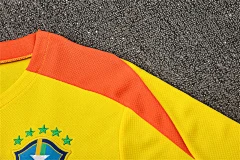 2025-26 Brazil yellow short-sleeved training jersey view 4