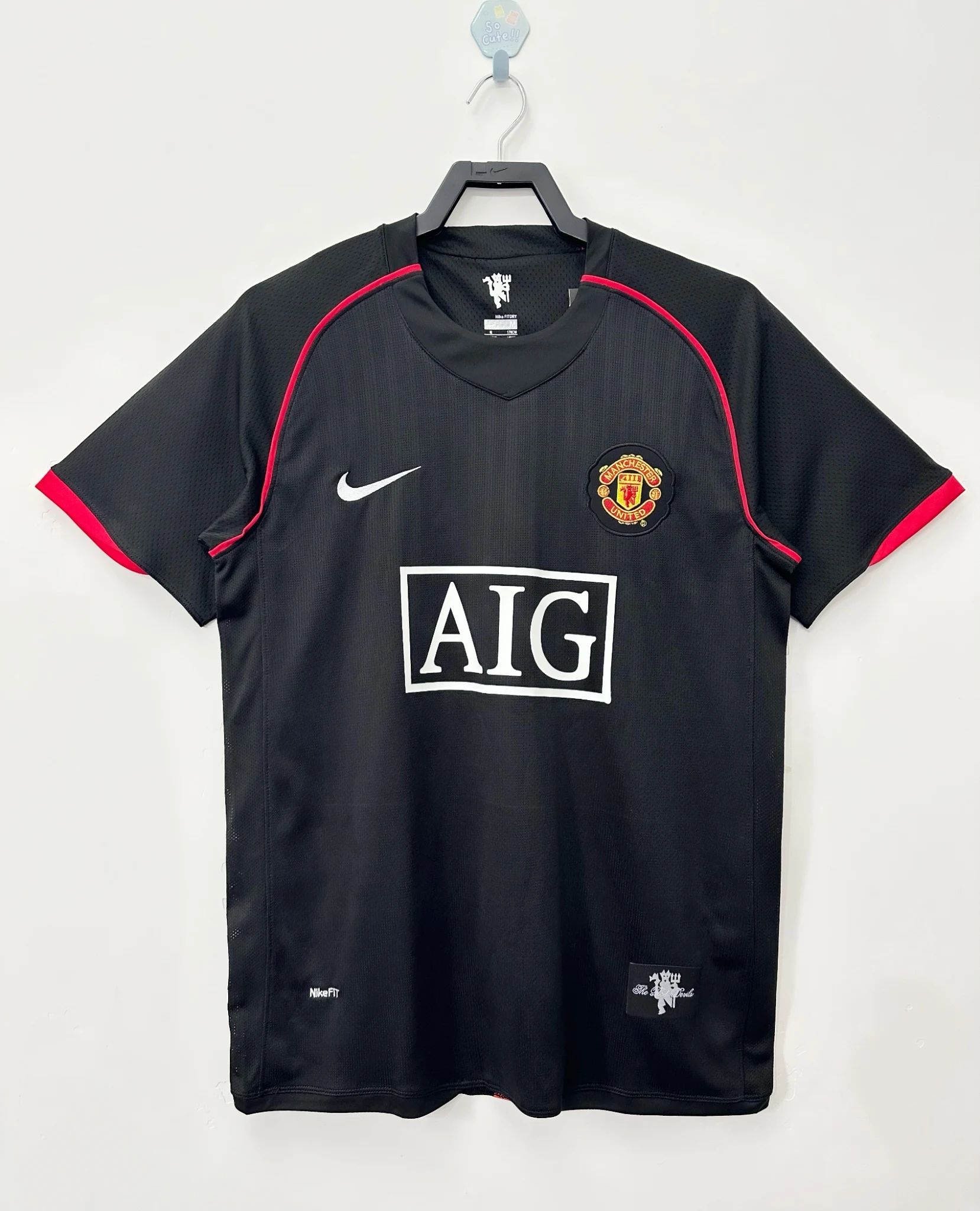 2007-08 Manchester United Away Black Retro Shirt
