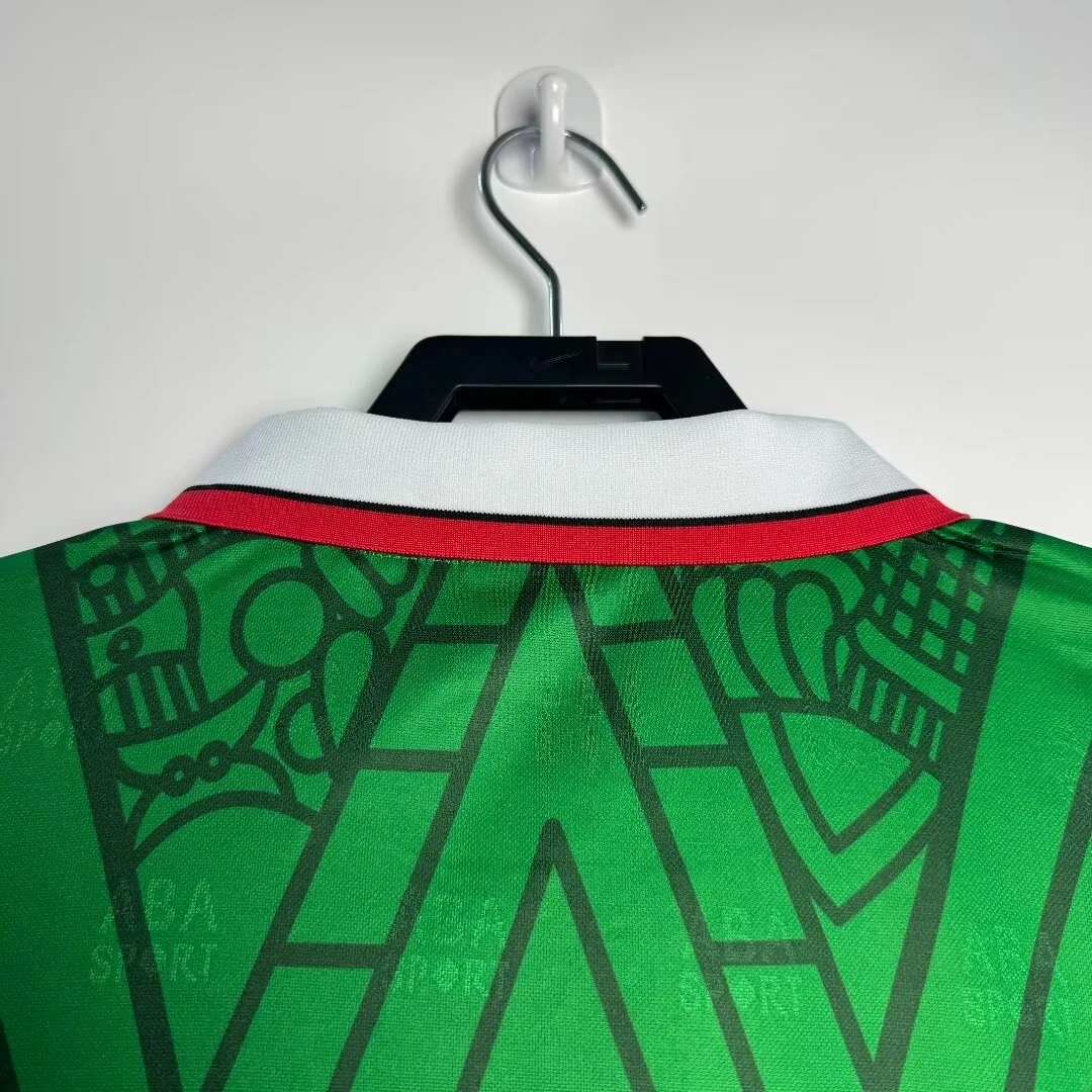 1998 Mexico Home Jacquard Retro Jersey view 4