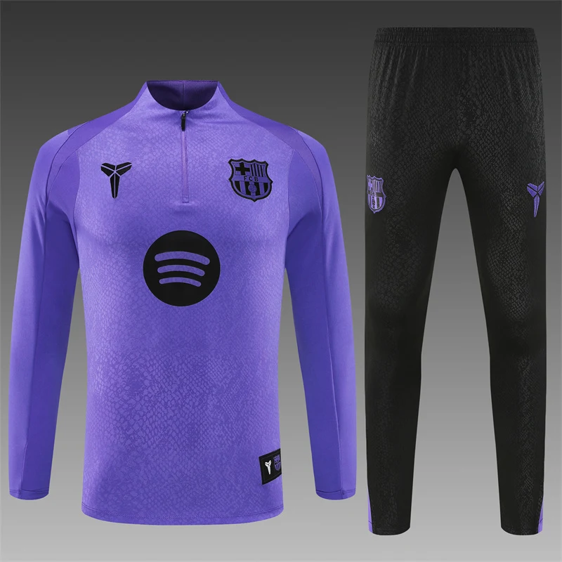 2025-26 Barcelona Purple Half-Zip Training Jersey view 3