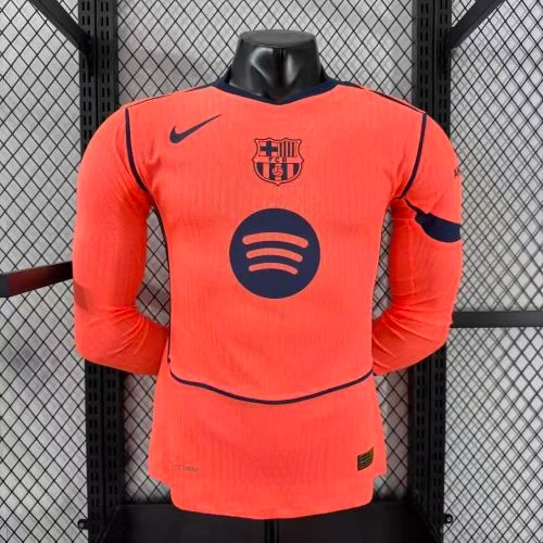 2025-26 Barcelona Second Away Long Sleeve Jersey - Player Edition