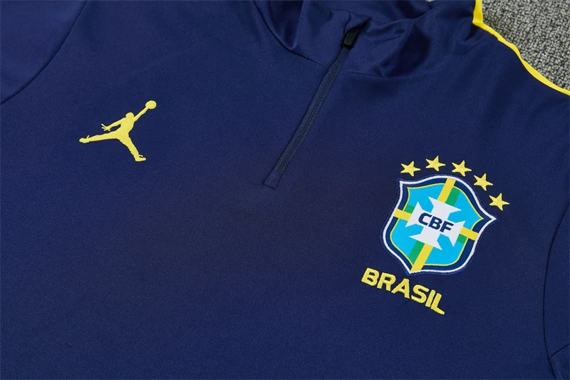 2026-27 Brazil Royal Blue Half-Zip Training Jersey view 13