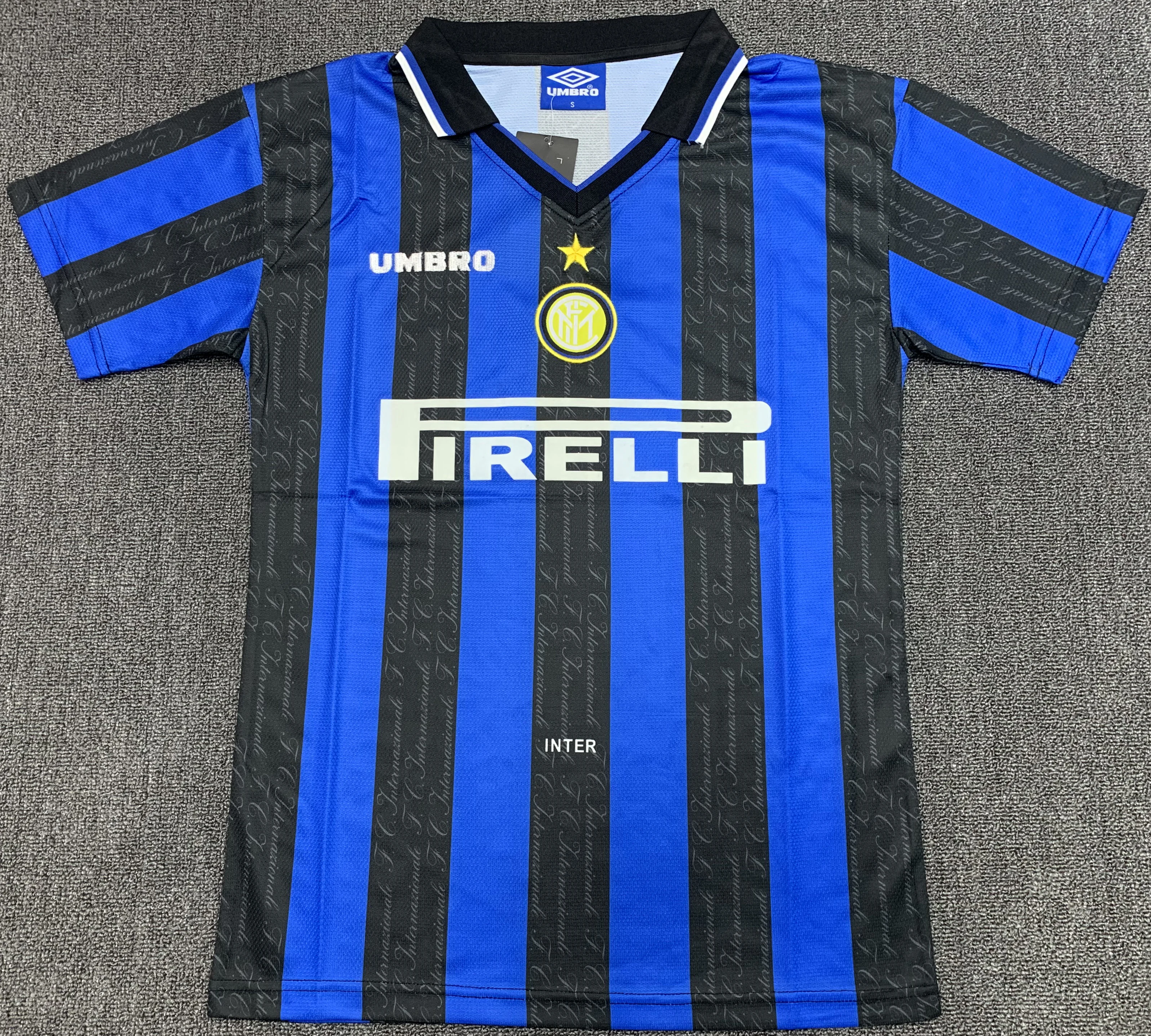 1997-98 Inter Milan home blue and black retro jersey