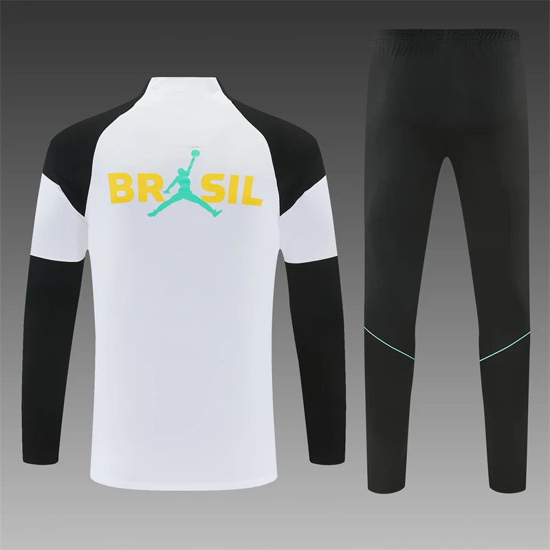 2026-27 Brazil Jordan White Half-Zip Training Jersey view 2