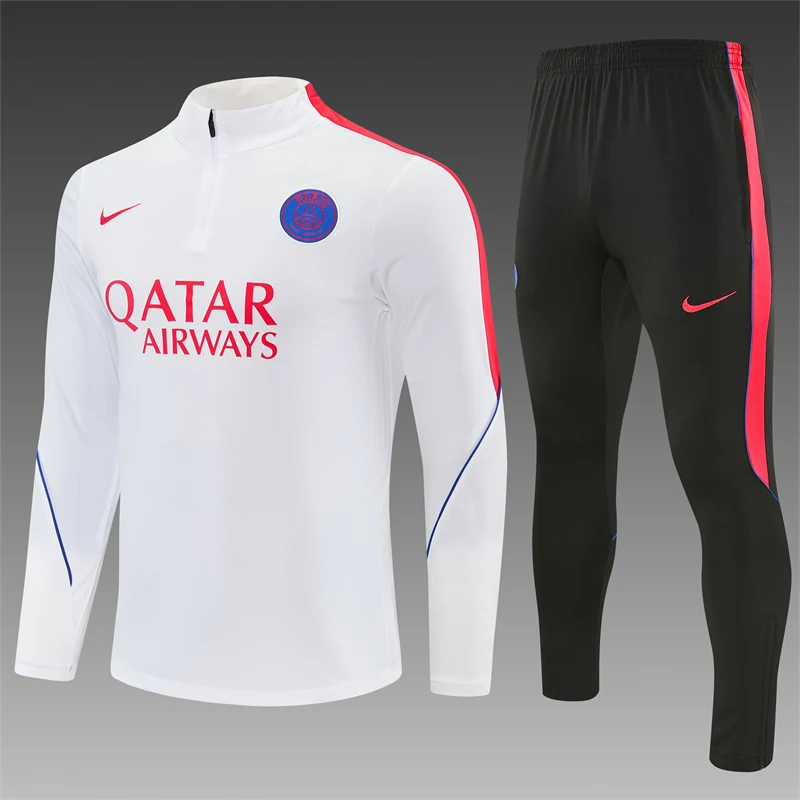 2026-27 Paris White Half-Zip Training Jersey