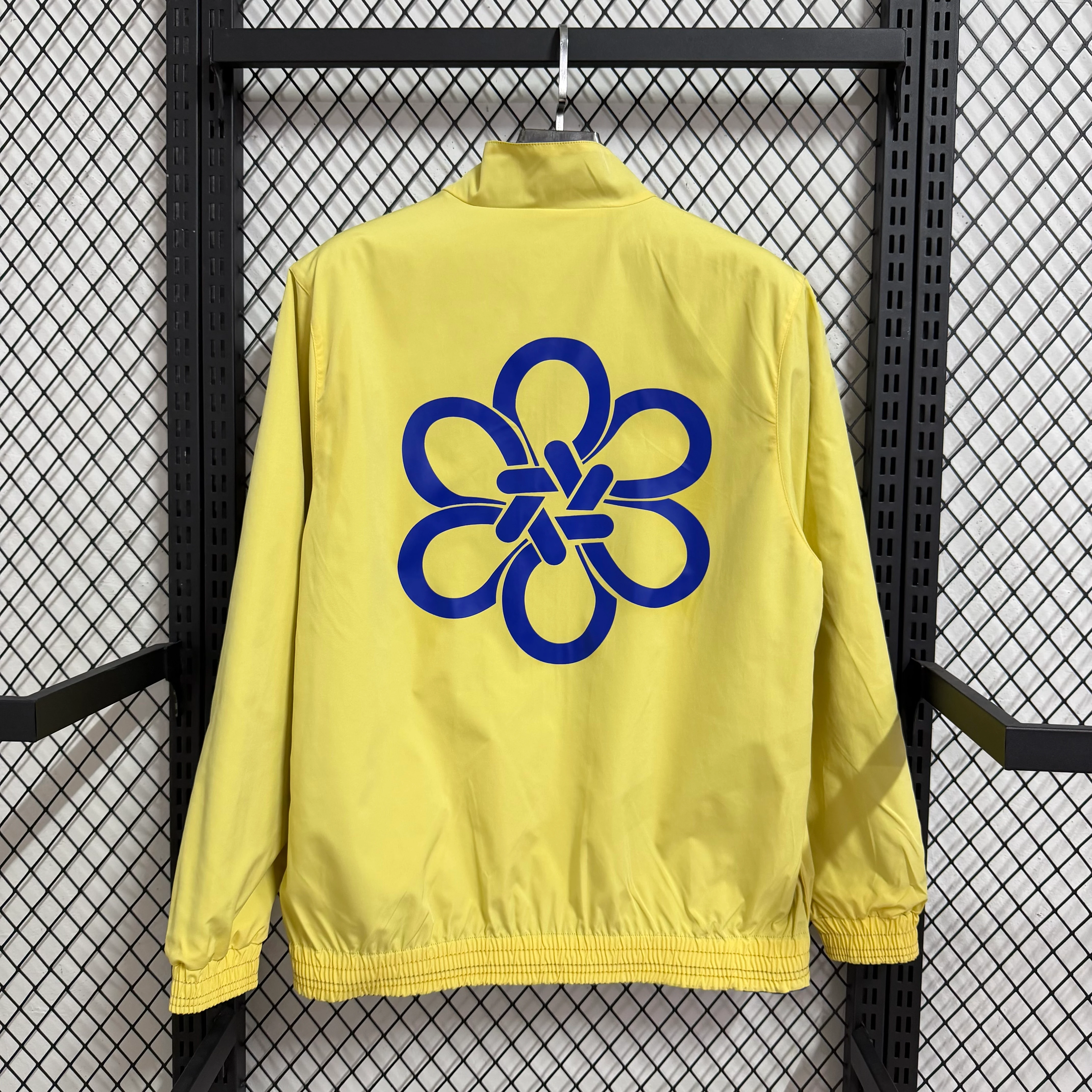 2025-26 Real Madrid Blue and Yellow Reversible Windbreaker Jacket view 9