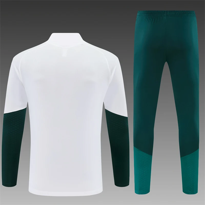 2026-27 Real Madrid White & Green Half-Zip Training Jersey view 2