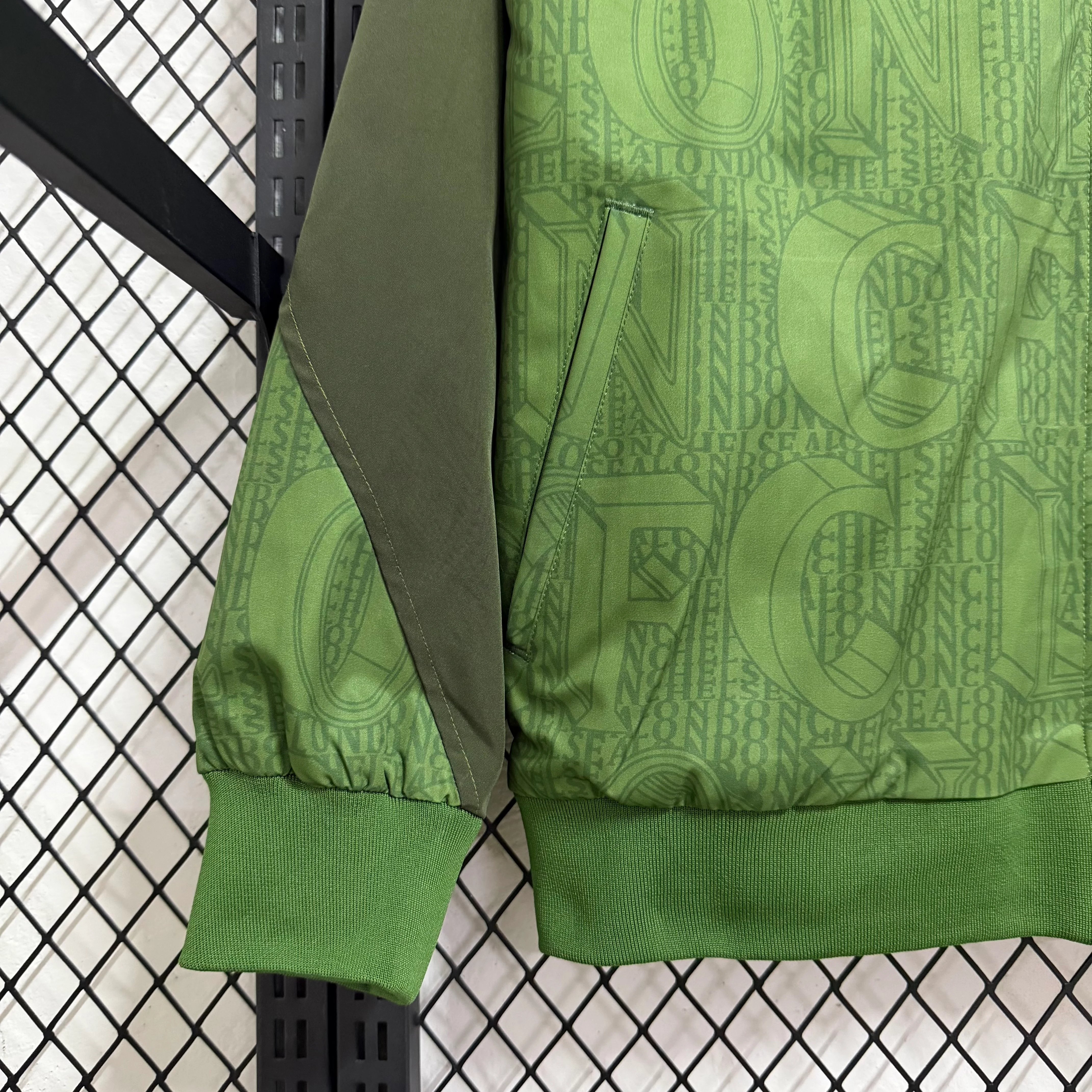 2025-26 Chelsea Green Waterproof Training Windbreaker view 3