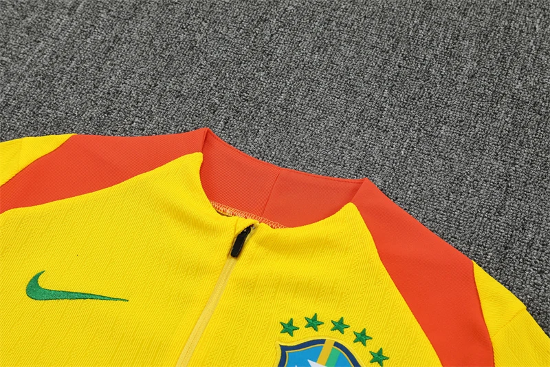 2025-26 Brazil Yellow Half-Zip Training Jersey view 4
