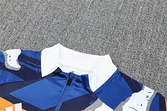 2025-26 Real Madrid yellow and blue camouflage half-pull training uniform jersey view 12
