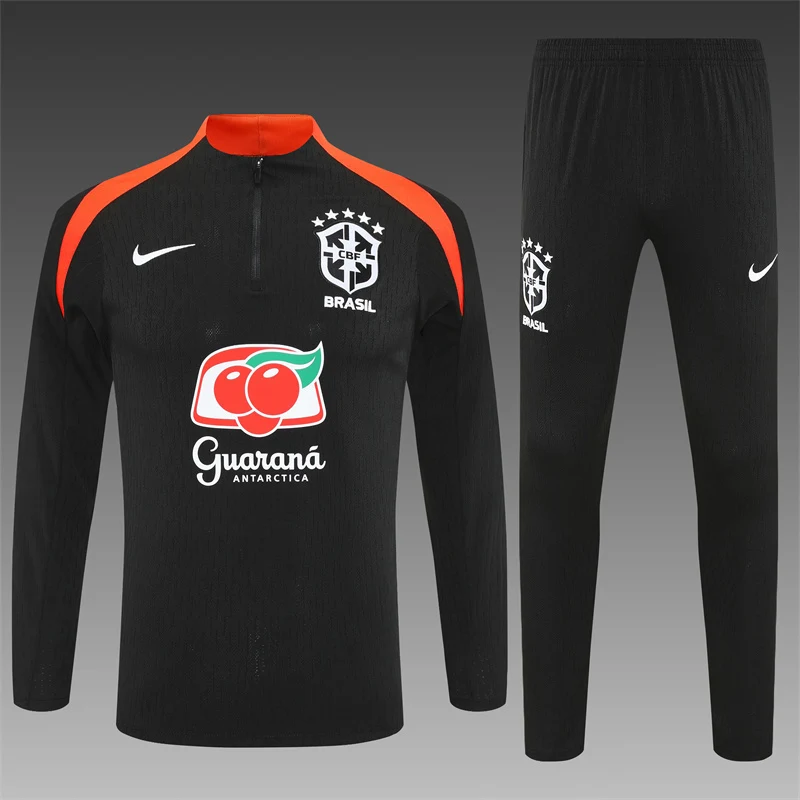2025-26 Brazil Black Half-Zip Training Jersey view 3
