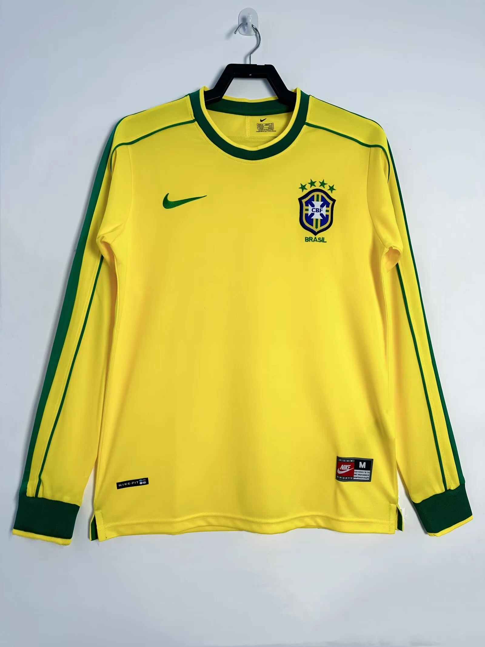 1998 Brazil Home Long Sleeve Retro Jersey