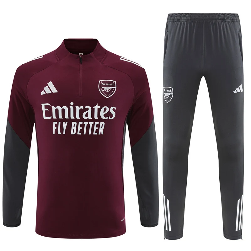 2025-26 Arsenal Red Half-Zip Training Jersey view 15