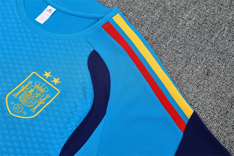 2026-27 Spain Team Lake Blue Short-Sleeve Training Jersey (Two Stars) view 7