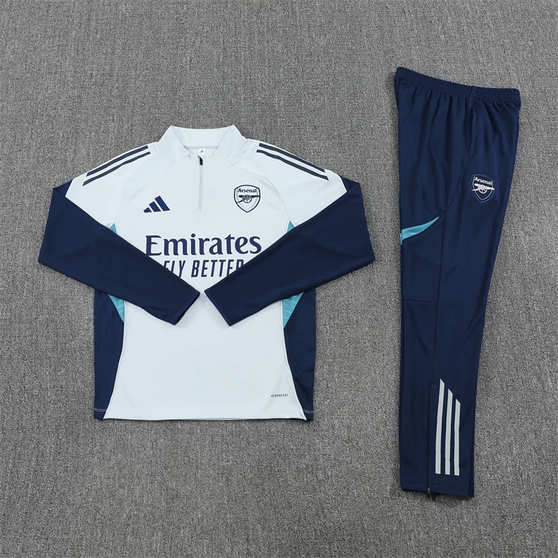 2025-26 Arsenal Light Grey Half-Zip Training Jersey view 3